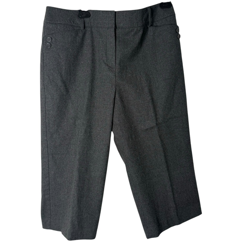 Talbots Gray Wool‎ Crop Pants Size 14 Petite Straight Capsule Career Preppy